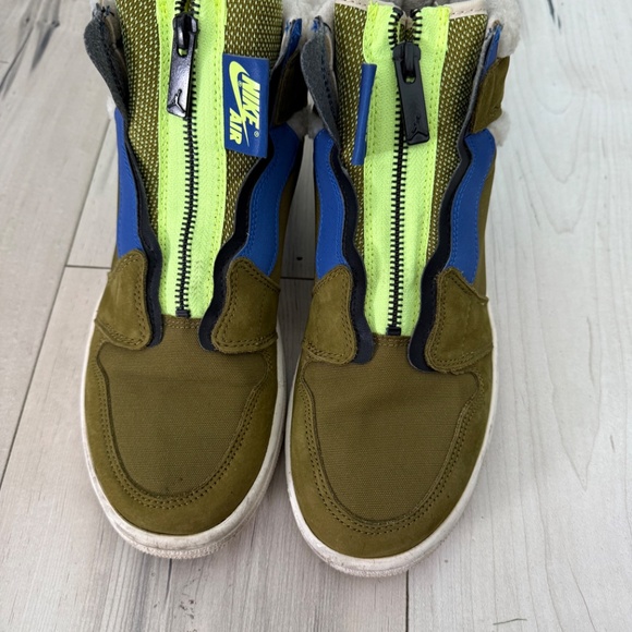 Nike Air Jordan 1 Retro High Zip Olive / Volt / Blue – Women’s US 7.5 - Picture 6 of 8